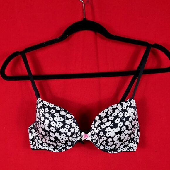 DOLCE & GABBANA Floral Bra Black White Womens Size 34C - Picture 1 of 9